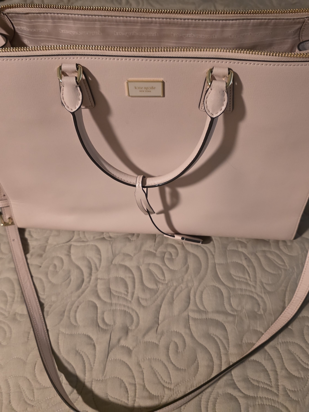 kate spade Pale Pink Leather Tote Bag